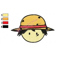 Luffy Face One Piece Embroidery Design